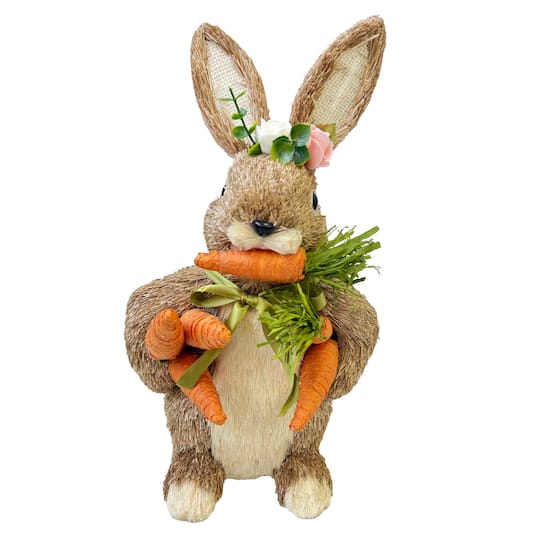 14.25 Brown Easter Bunny with Carrots Décor by Ashland®